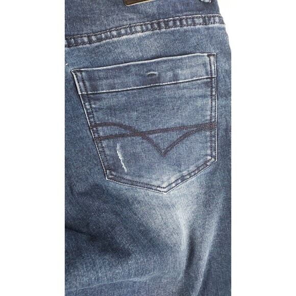 Richlook Waist 38 Blue Distressed Men’s Casual Straight Jeans Pre-Owned - Picture 8 of 15